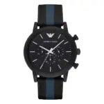 Armani Herrklocka Quartz Textilarmband Svart