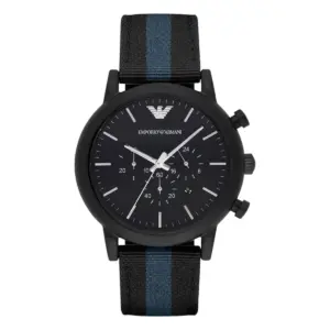 Armani Herrklocka Quartz Textilarmband Svart