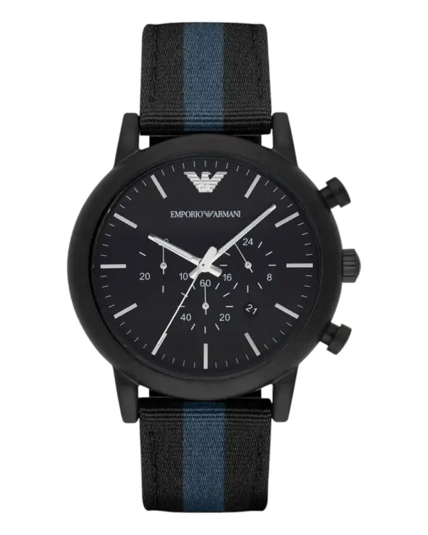 Armani Herrklocka Quartz Textilarmband Svart