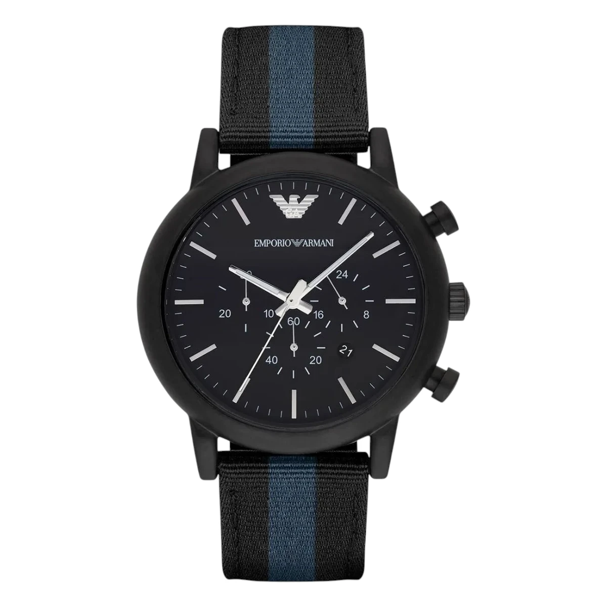 AR1948 Armani Herrklocka Quartz Textilarmband Svart