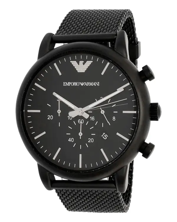 Armani Herrklocka Quartz Stållänk Svart