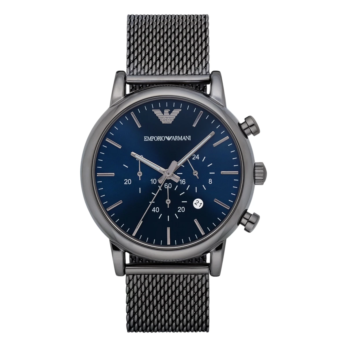 AR1979 Armani Herrklocka Quartz Svart Stållänk Grå