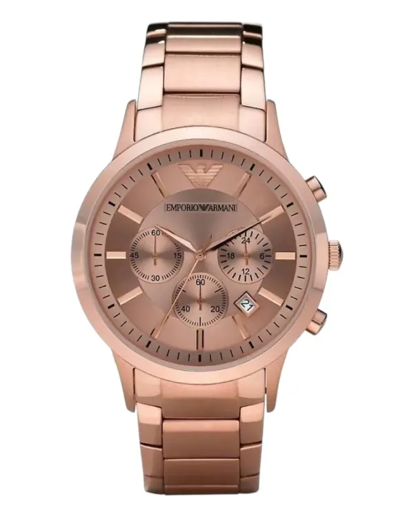 Armani Herrklocka Quartz Roséguldfärgad stållänk Rosa
