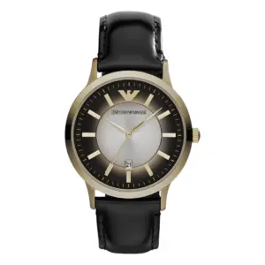 Armani Herrklocka Quartz Läderarmband Brun