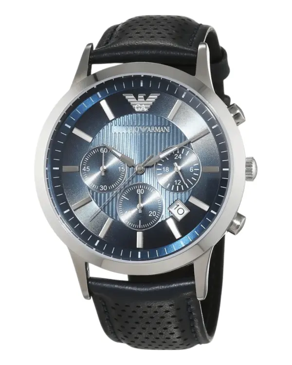 Armani Herrklocka Quartz Silverfärgad Boett Blå