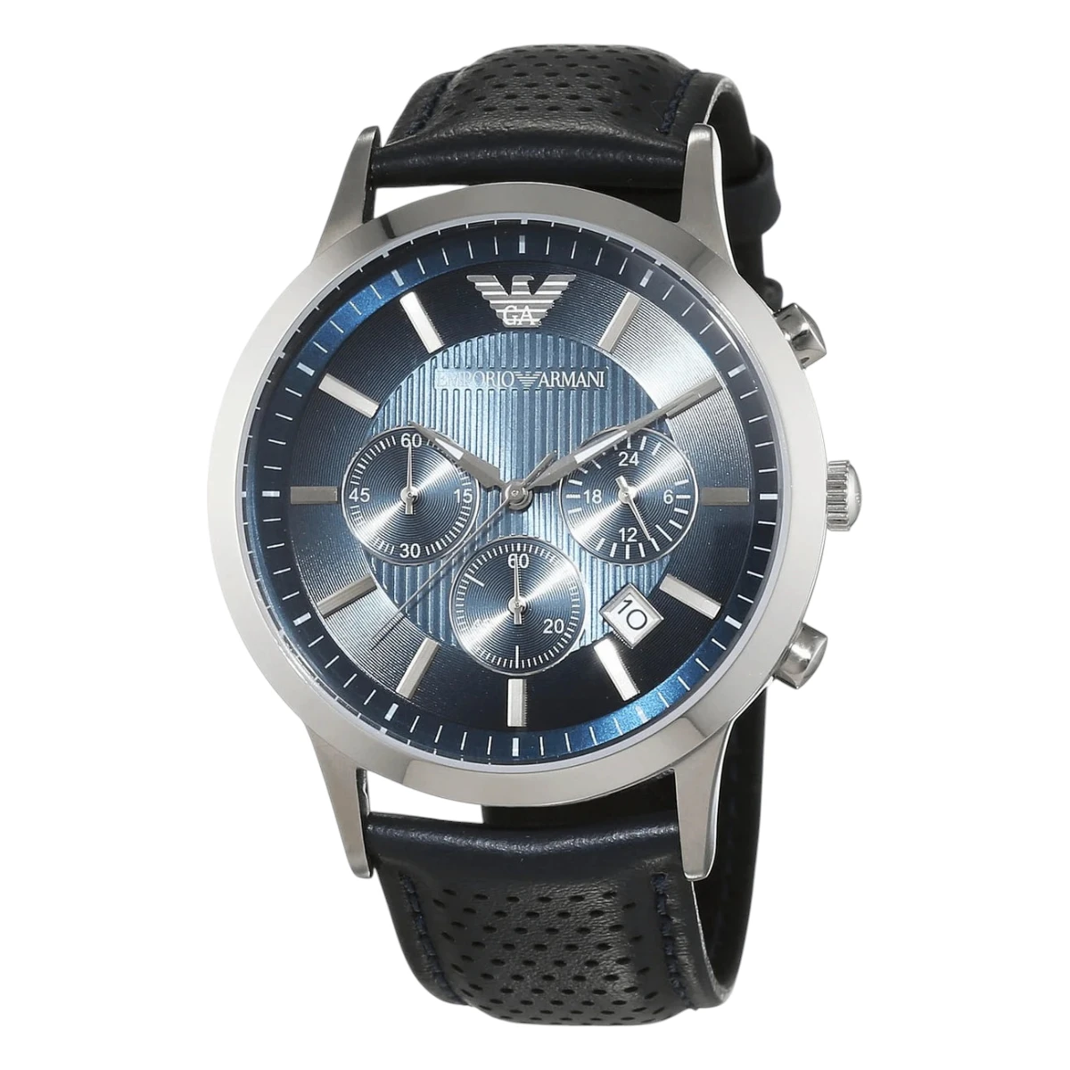 AR2473 Armani Herrklocka Quartz Silverfärgad Boett Blå