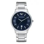 Armani Herrklocka Quartz Grå Stållänk Blå
