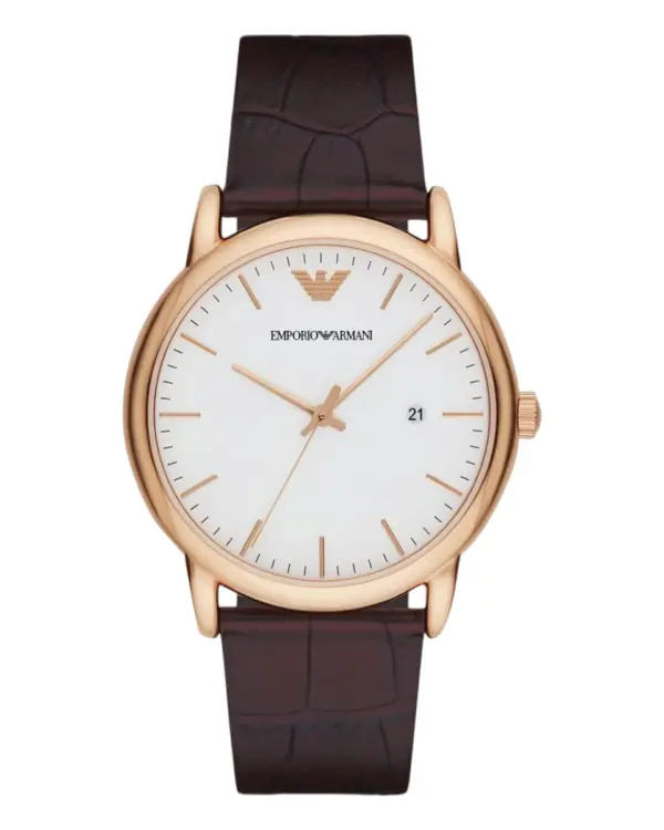 Armani Herrklocka Quartz Roséguldsfärgad Boett Vit