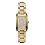 Armani Quartz Diamanter Guldfärgad Stållänk Silver