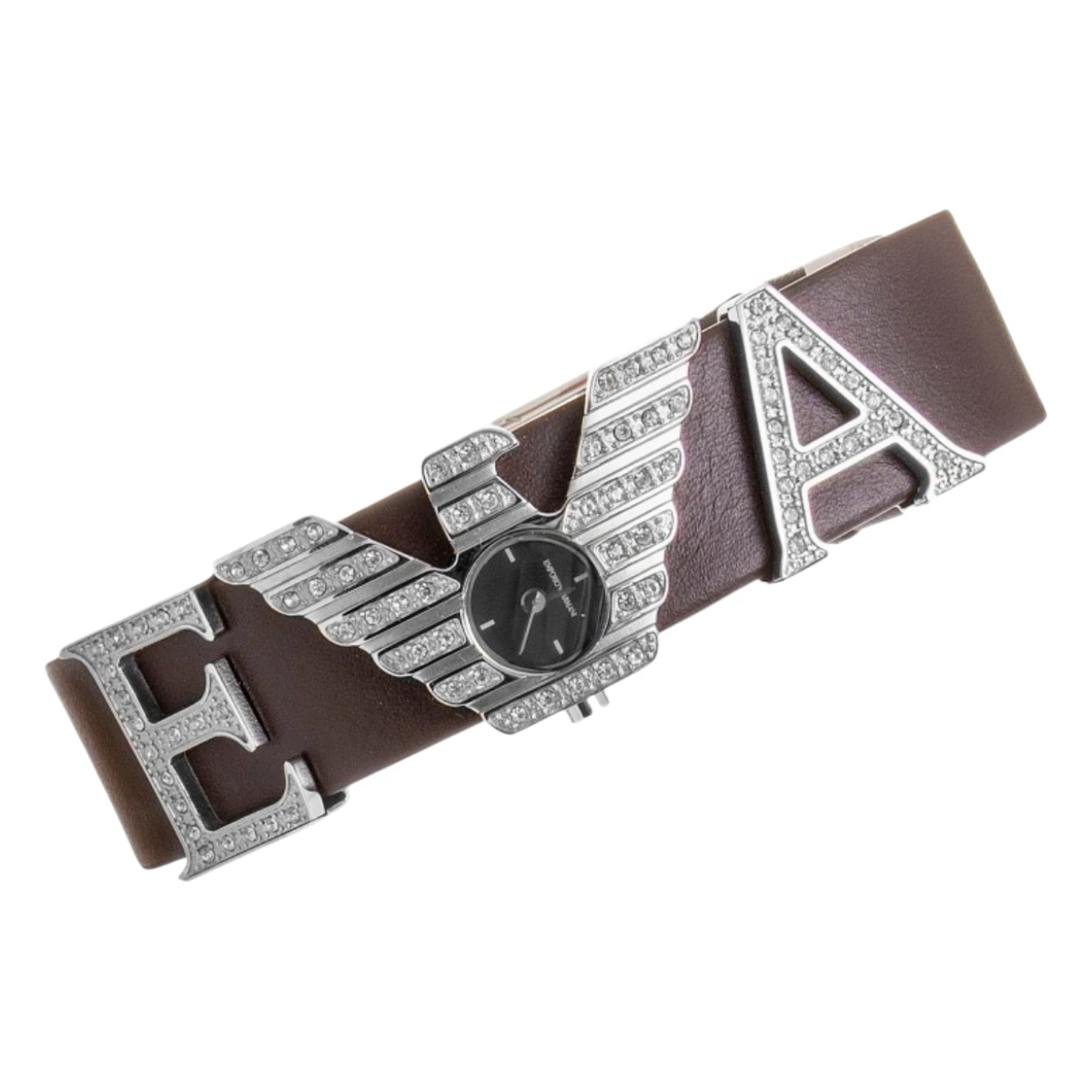 AR5628_01 Armani Quartz Läderarmband Svart - Bild 1