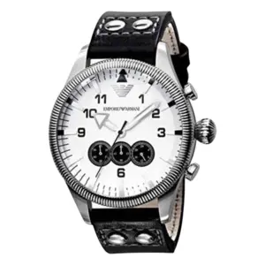 Armani Quartz Svart armband Vit
