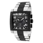 Armani Herrklocka Quartz Silverfärgad Stållänk Svart