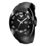 Armani Quartz Svart Boett Gummiarmband Svart