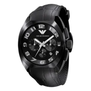 Armani Quartz Svart boett Gummiarmband Svart