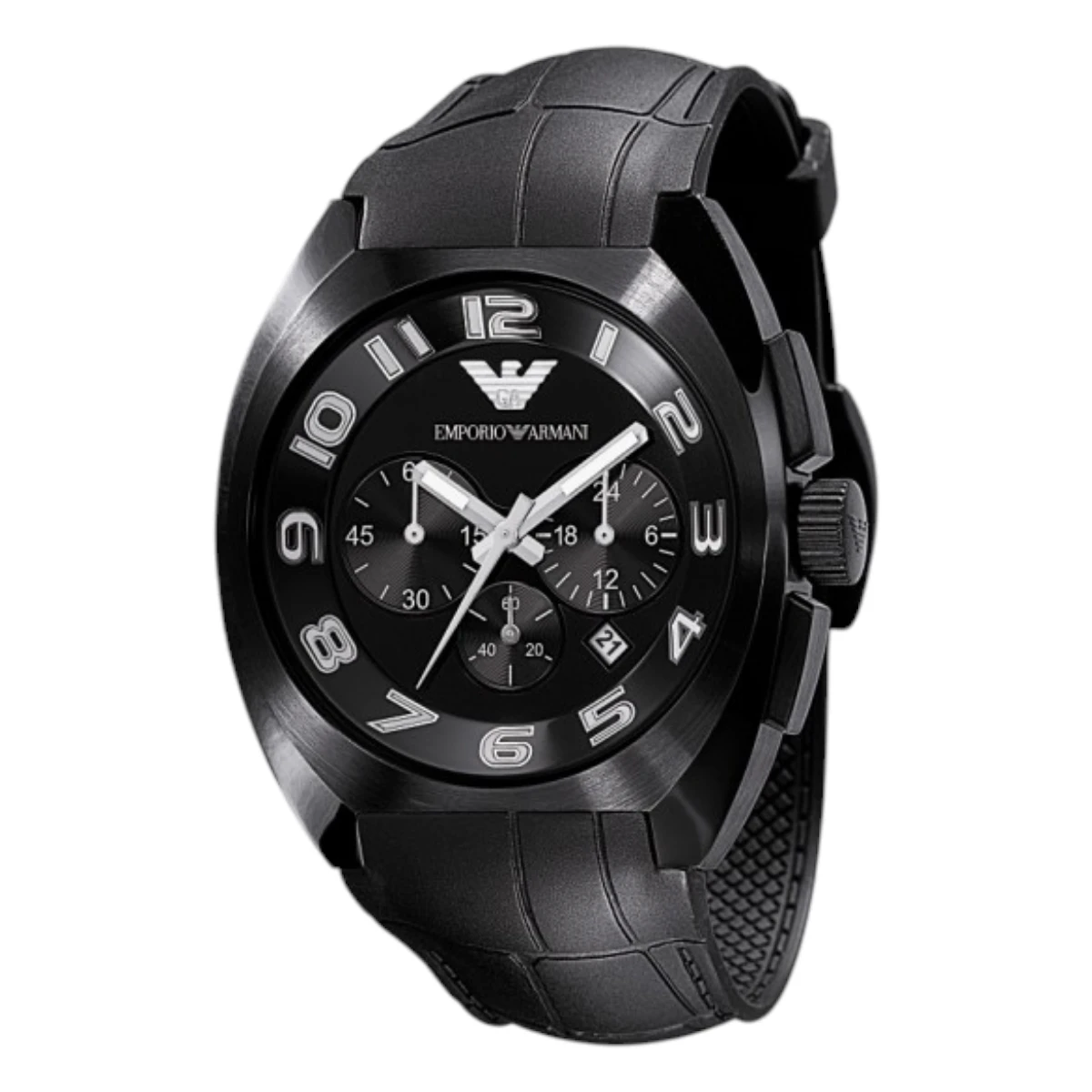AR5846 Armani Quartz Svart boett Gummiarmband Svart