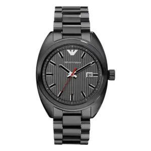 Armani Herrklocka Quartz Silverfärgad Stållänk Grå