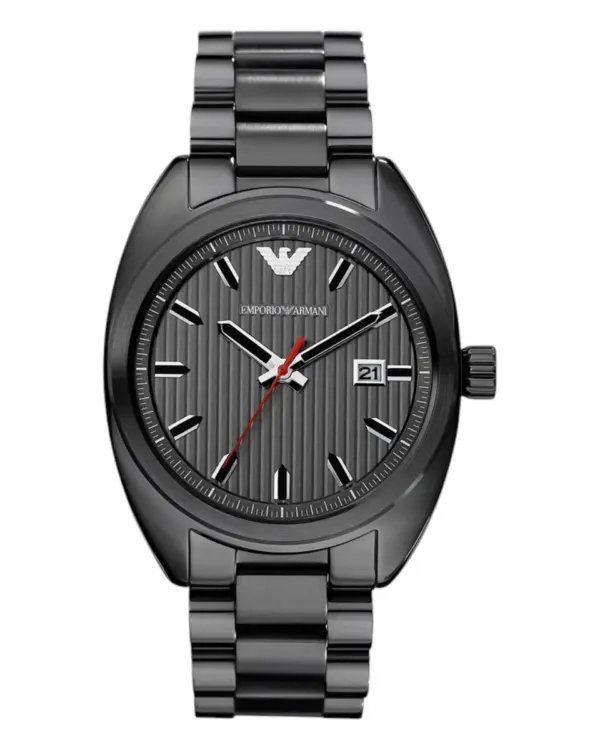 Armani Herrklocka Quartz Silverfärgad Stållänk Grå