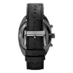 Armani Sportivo Quartz Kronograf Blå Ring Läderarmband Svart - Bild 3
