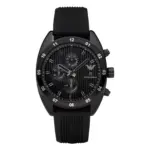 Armani Quartz Kronograf Gummiarmband Svart