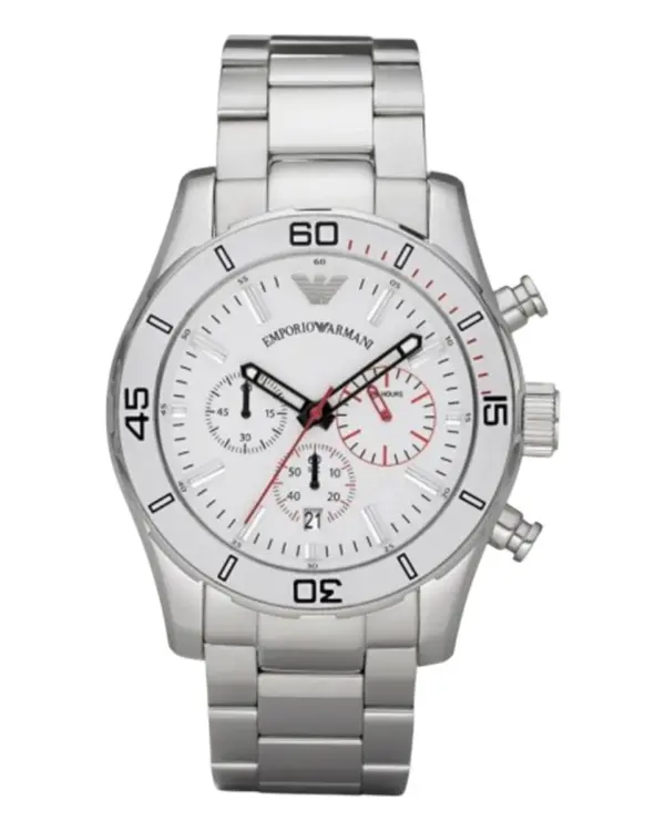Armani Herrklocka Quartz Viklås Stållänk Silver