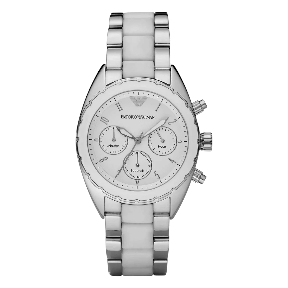 AR5940_01 Armani Sportivo Quartz Kronograf Stållänk Vit - Bild 1