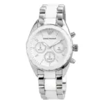 Armani Sportivo Quartz Kronograf Stållänk Vit - Bild 2