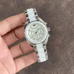 Armani Sportivo Quartz Kronograf Stållänk Vit - Bild 4