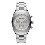 Armani Quartz Kronograf Stållänk Pärlemor