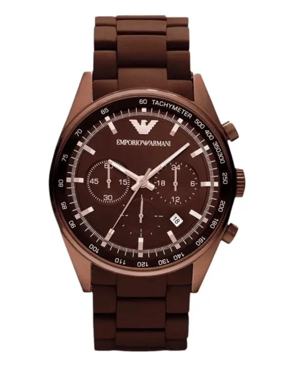 Armani Herrklocka Quartz Stållänk Brun