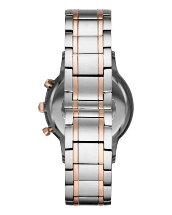 Armani Herrklocka Quartz Grå Stållänk Blå