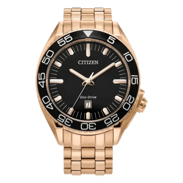 Citizen Sport Luxury Eco-Drive Guldfärgad Stållänk Svart