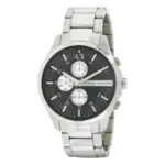 Armani Exchange Herrklocka Quartz Grå Stållänk Svart