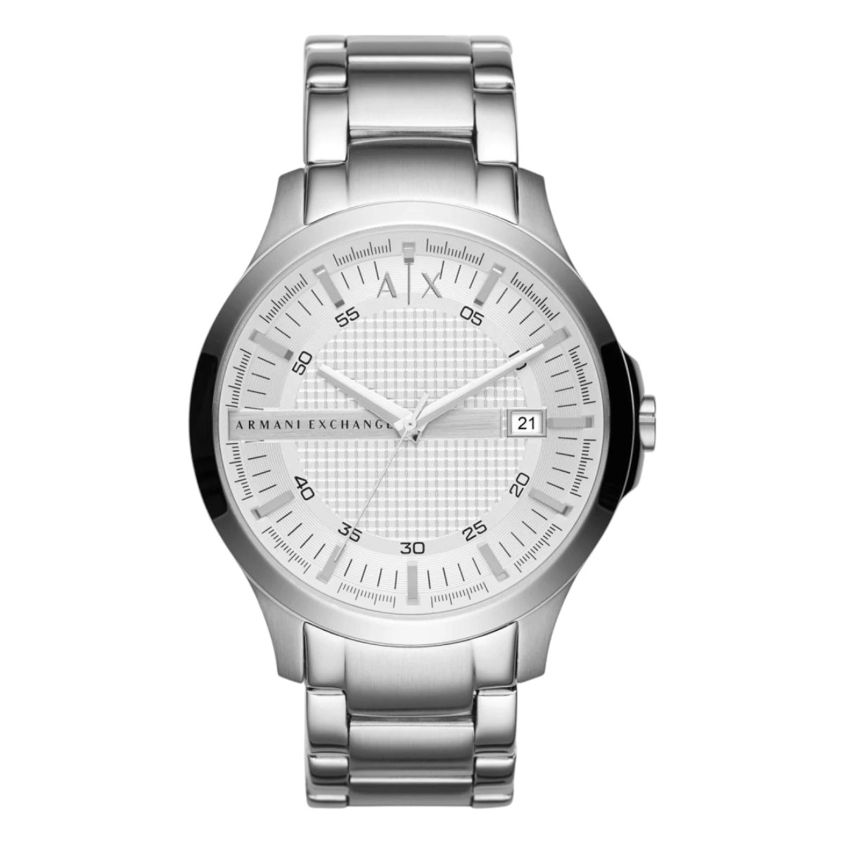 AX2177 Armani Exchange Herrklocka Quartz Grå Stållänk Vit