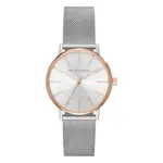 Armani Exchange Damklocka Quartz Rosa Boett Stållänk Silver