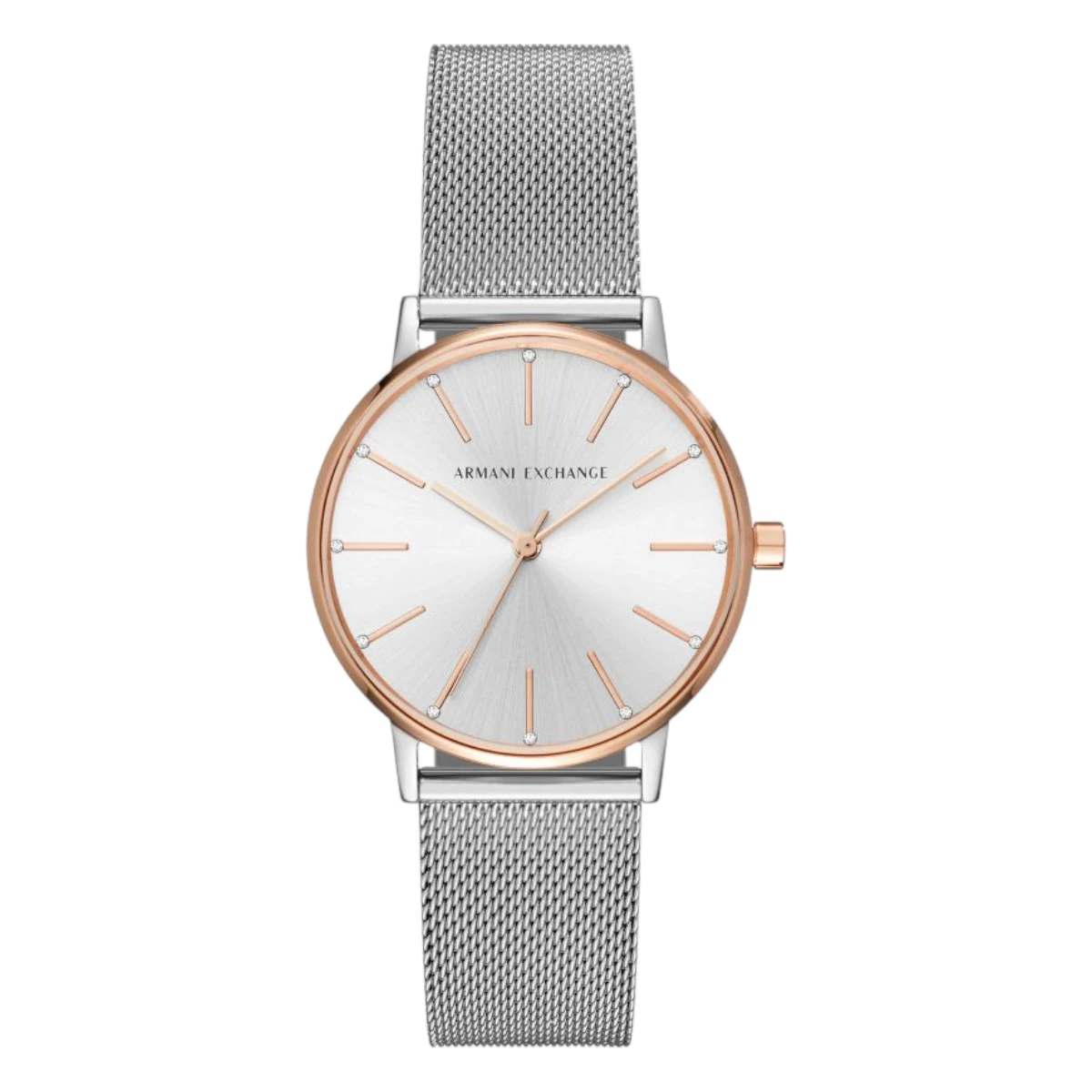 AX5537 Armani Exchange Damklocka Quartz Rosa Boett Stållänk Silver