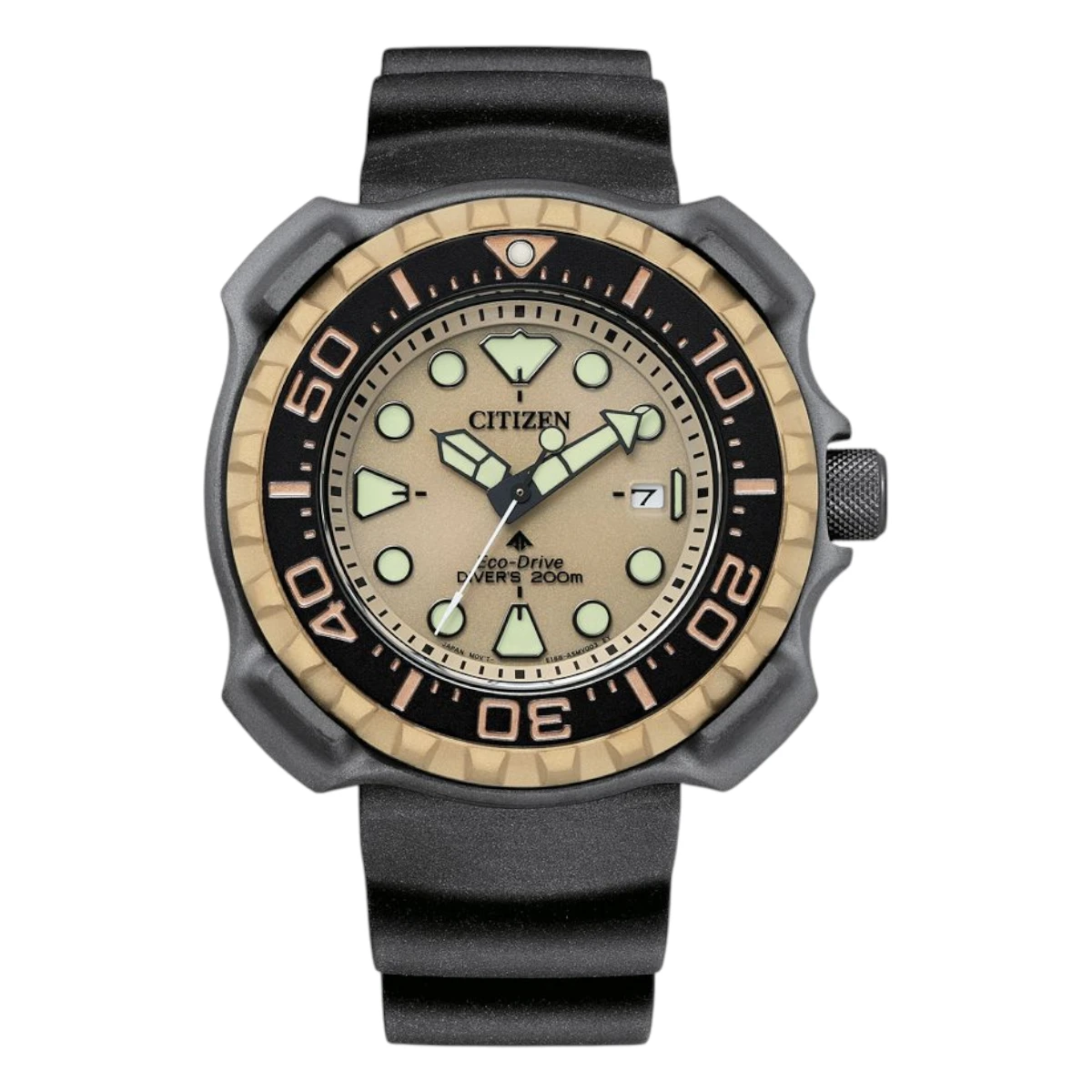 BN0226-10P_1 Citizen Promaster Diver Eco-Drive Gummiarmband Guld