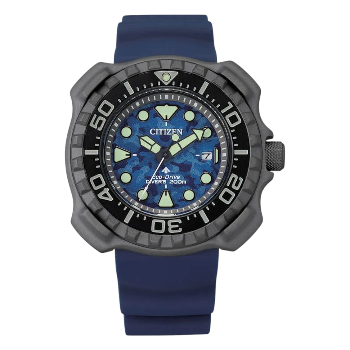 BN0227-09L_1 Citizen Promaster Diver Super Titanium Eco-Drive Gummiarmband Blå
