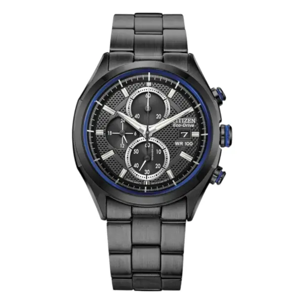 Citizen Drive Eco-Drive Kronograf Stållänk Svart