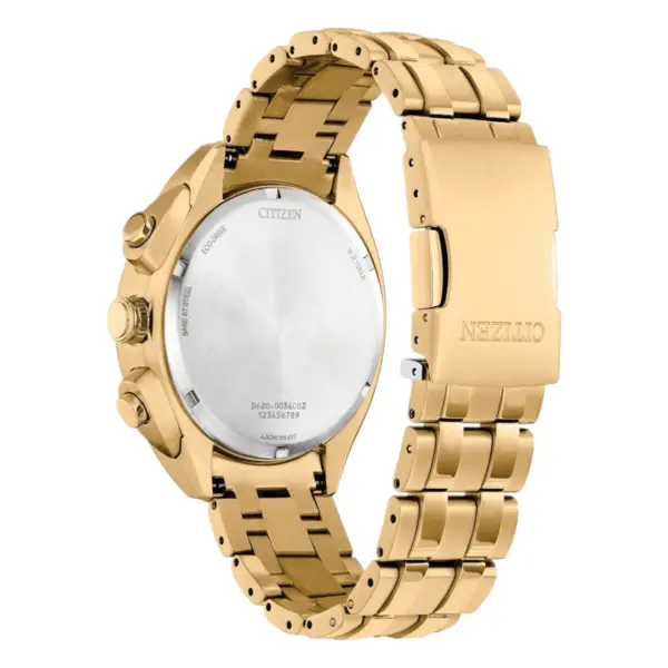 Citizen Sport Luxury Eco-Drive Kronograf Guldfärgad Stållänk Grön, bild 2