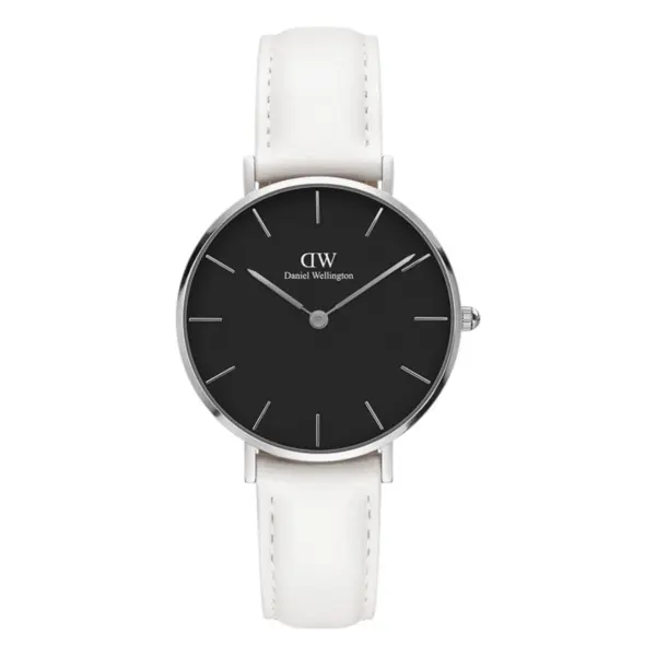 Daniel Wellington Petite Bondi Silver Quartz Läderarmband Svart