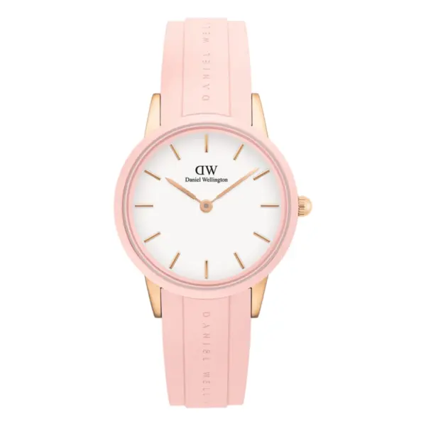 Daniel Wellington Iconic Motion Rose Gold Quartz Gummiarmband Äggskalsvit