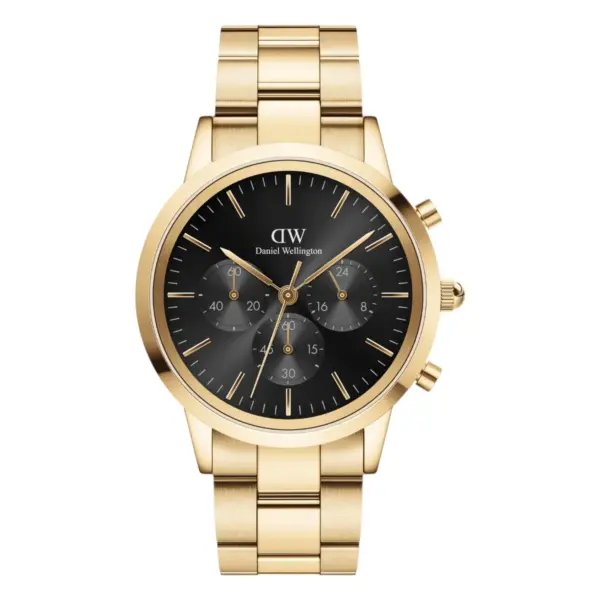 Daniel Wellington Iconic Chronograph Link Guld Svart