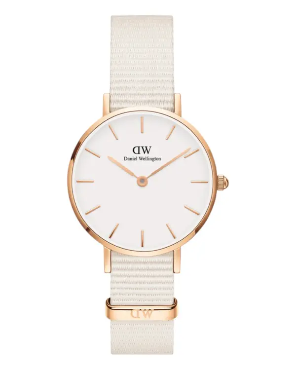 Daniel Wellington Petite Chalk NATO Roséguld Vit