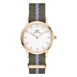 Daniel Wellington Iconic NATO Grön/Lila Äggskalsvit