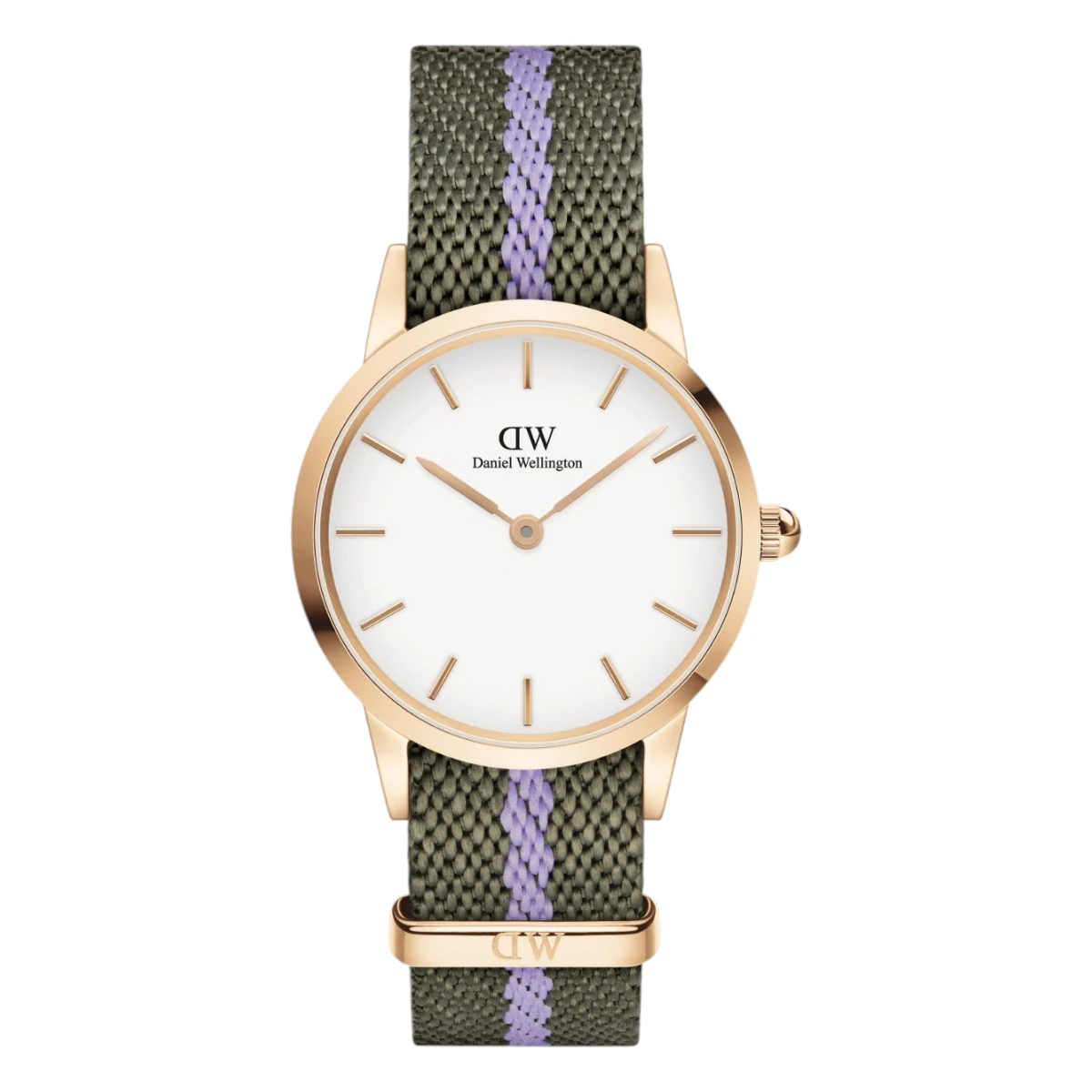 DW00100680 Daniel Wellington Iconic NATO Grön/Lila Äggskalsvit