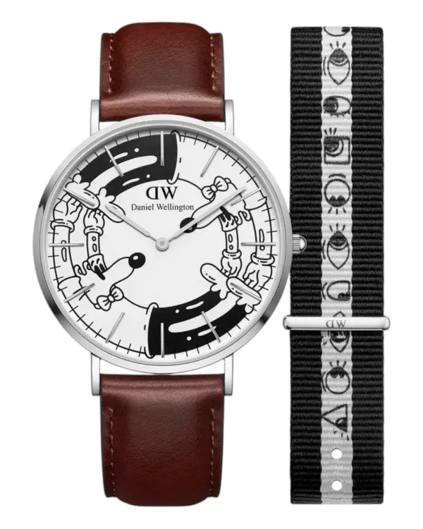 Daniel Wellington Classic Bristol Steven Harrington Silver Svartvit