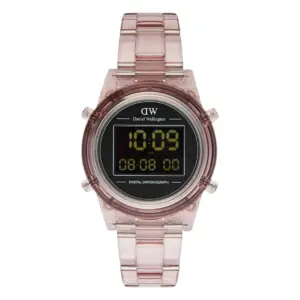 Daniel Wellington Retro Digital Mörkrosa Svart