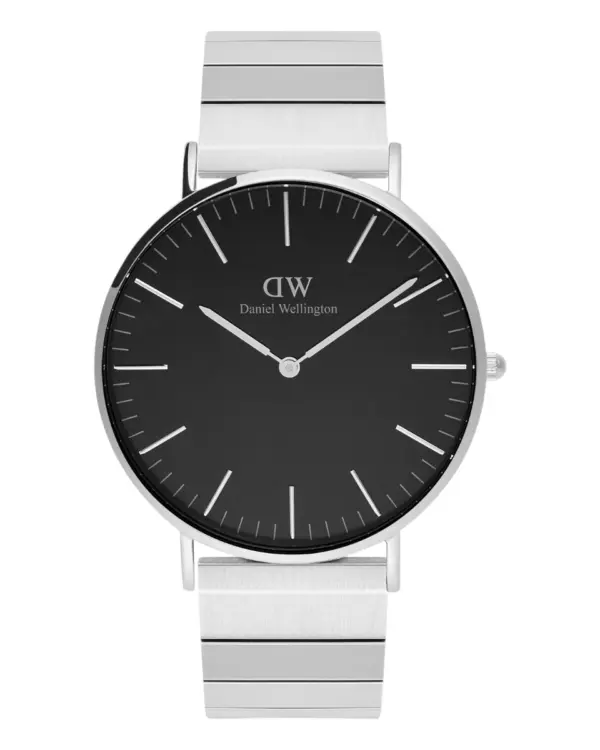Daniel Wellington Classic Piano Link Onyx Silver Svart