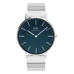 Daniel Wellington Classic Piano Link Arctic Silver Blå