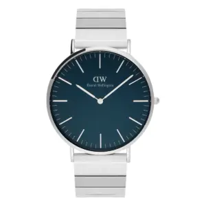 Daniel Wellington Classic Piano Link Arctic Silver Blå